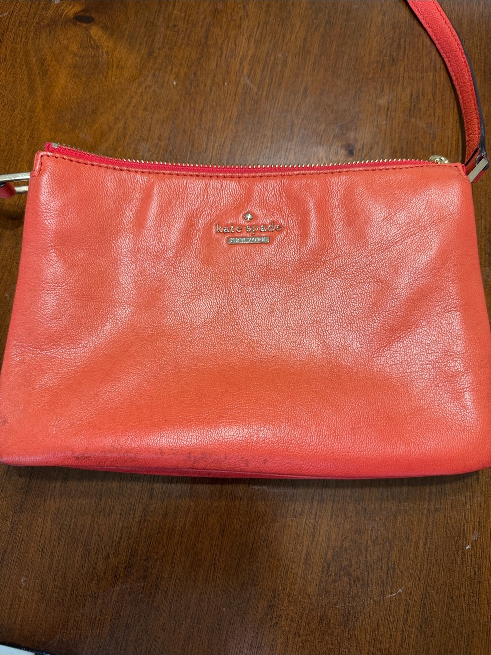 kate spade Coral-Red Leather Crossbody Bag